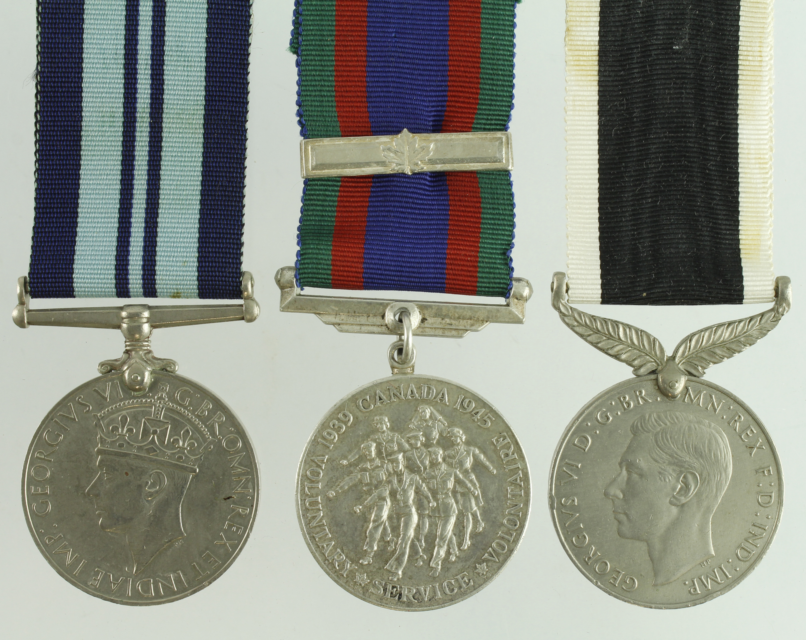 New Zealand Service Medal 1939-45, India Medal 1939-45, and Canadian Voluntary Service Medal 1939-45