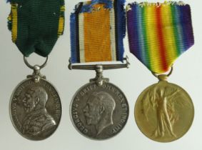 BWM & Victory Medal (24380 Pte A Whiting D of Corn L.I.) and Territorial Efficiency Medal GV (