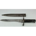 Spanish M-1941 Bayonet for the Mauser Rifle, "Bob" blade, ricasso marked "NF" and "Toledo", with