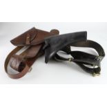 Rifle Brigade early 20th century black leather snake buckle with leather belt with open top