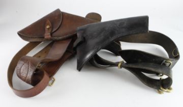 Rifle Brigade early 20th century black leather snake buckle with leather belt with open top