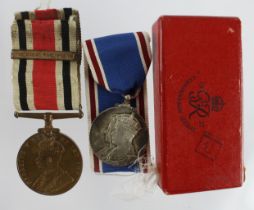 Special Constabulary Medal GV (crowned) with The Great War 1914-18 clasp (Sergt Frank Davill),