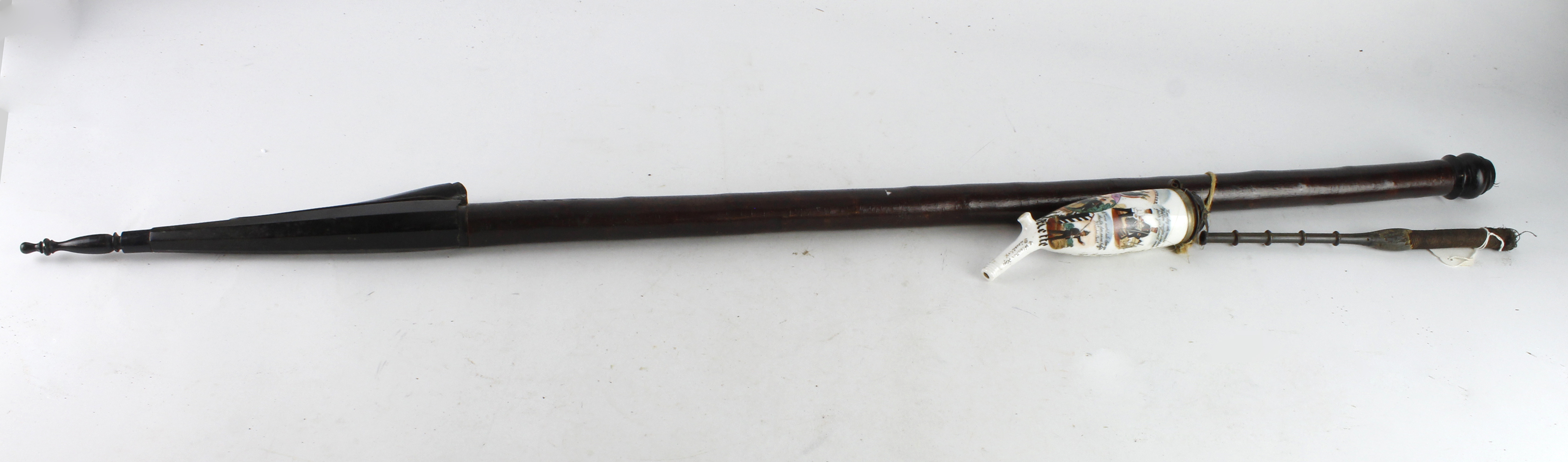 Imperial German a magnificent smokers pipe, highly decorative with painted bowel, minor damage.