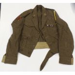 WW2 1940 pattern 14/20 Hussars winners battle dress blouse all complete with 14/20H brass shoulder