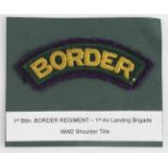 Cloth Badge: 1st Battalion Border Regiment, 1st Air Landing Brigade WW2 embroidered felt shoulder