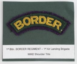 Cloth Badge: 1st Battalion Border Regiment, 1st Air Landing Brigade WW2 embroidered felt shoulder