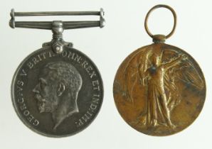 BWM & Victory Medal (T1-3206 Dvr H Francombe ASC) missing a 1915 Star