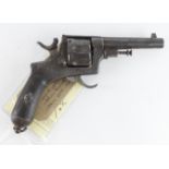 Italian Great War Revolver 10.35mm Bodeo with folding trigger, handworn chequered grips, frame