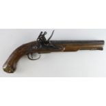 Flintlock military Dragon pattern pistol C.1800 with East India Company marks to the lock military