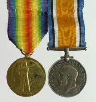 BWM & Victory Medal named (134360 Spr L G P Hull RE). (2)