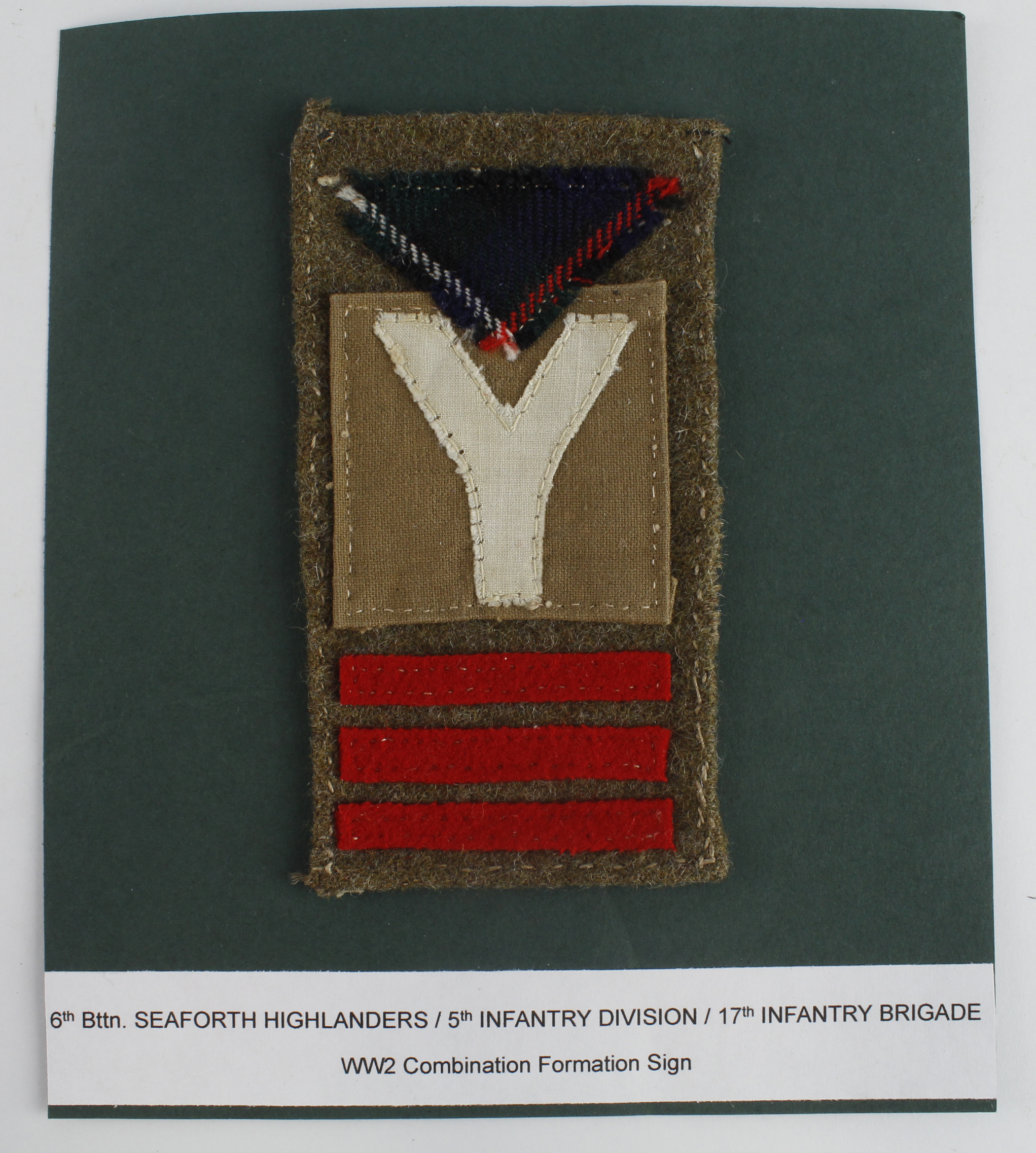 Cloth Badge: 6th Battalion Seaforth Highlanders / 5th Infantry Division / 17th Infantry Brigade