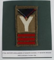 Cloth Badge: 6th Battalion Seaforth Highlanders / 5th Infantry Division / 17th Infantry Brigade