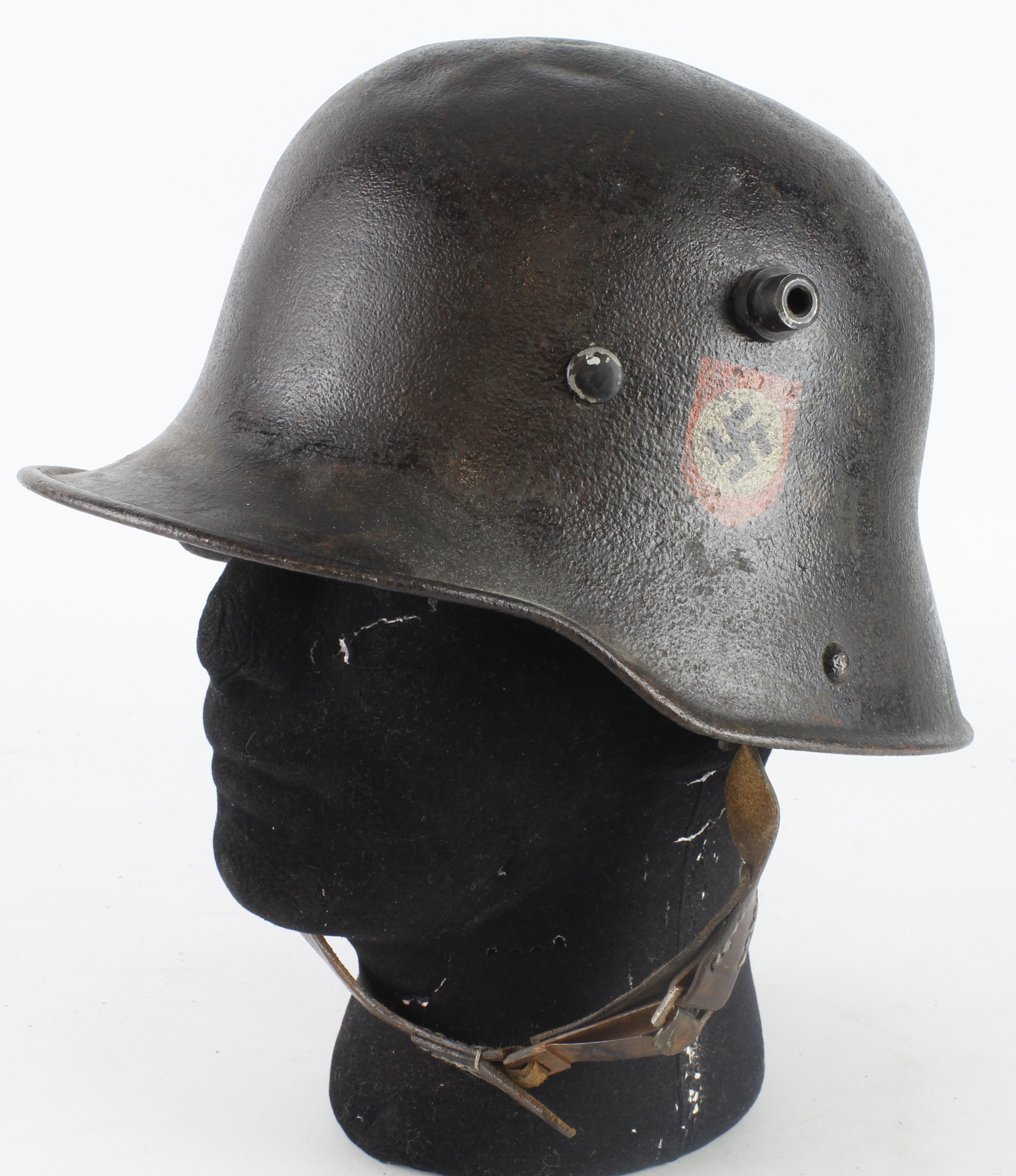 German 3rd Reich M18 Combat Helmet with liner and chin strap. No Reserve