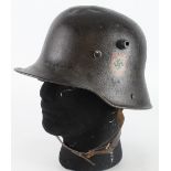 German 3rd Reich M18 Combat Helmet with liner and chin strap. No Reserve