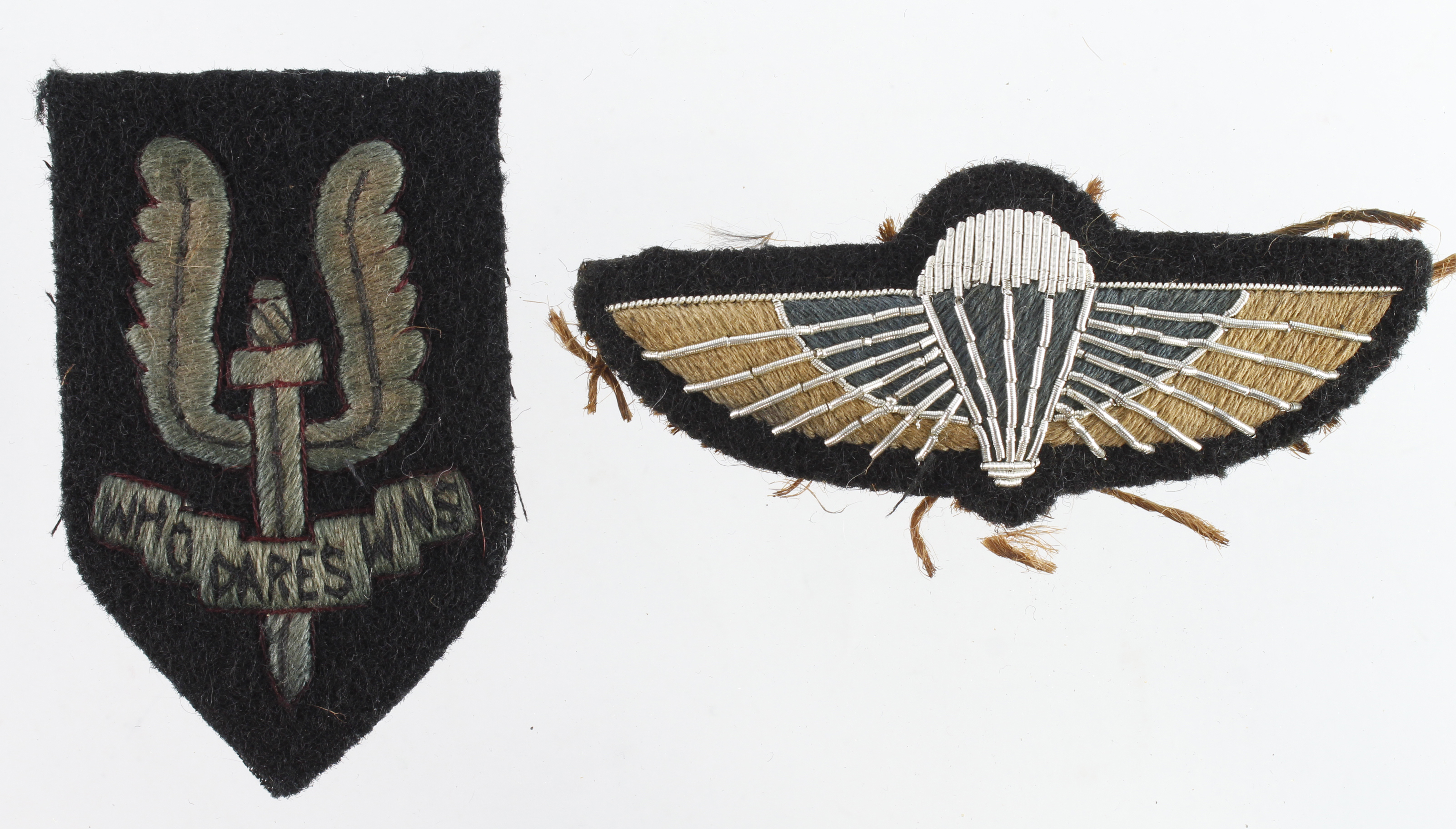Badges SAS a Beret badge and jump wings.
