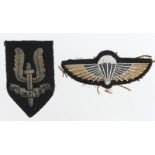 Badges SAS a Beret badge and jump wings.