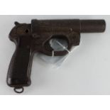 German WW2 LP-42 Flare Pistol, frame marked "Wa 1029" (the code "WA" stands for Hasag, Hugh