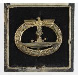 German from a one owner collection, a U-Boat service badge, stamped L/19 in fitted case.