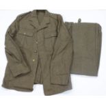 Post WW2, 22 Pattern soldiers service jacket and trousers good size 36-37 inch waist, ideal for