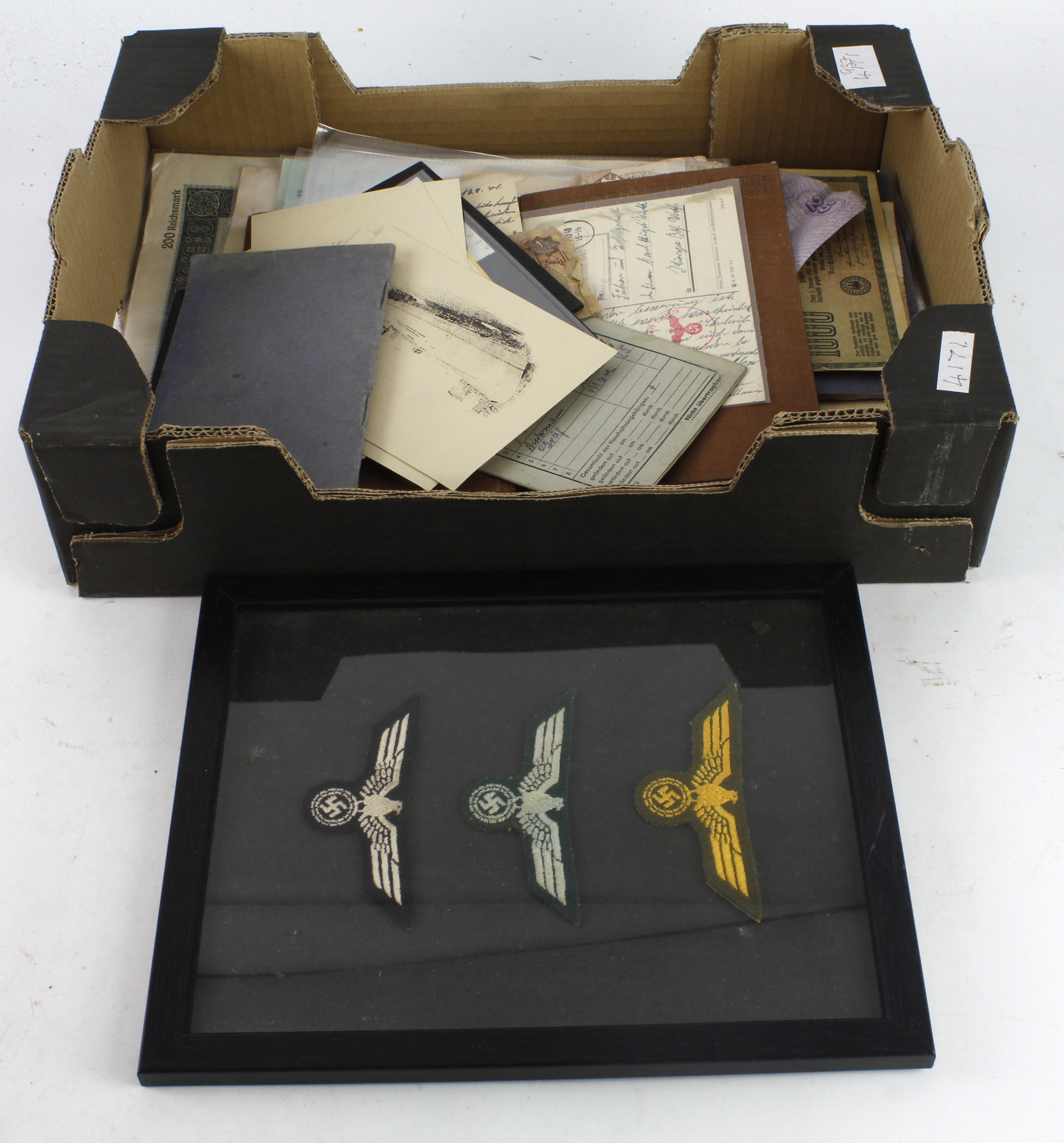 German ephemera mostly WW2 related small fruit box full. (Buyer collects)