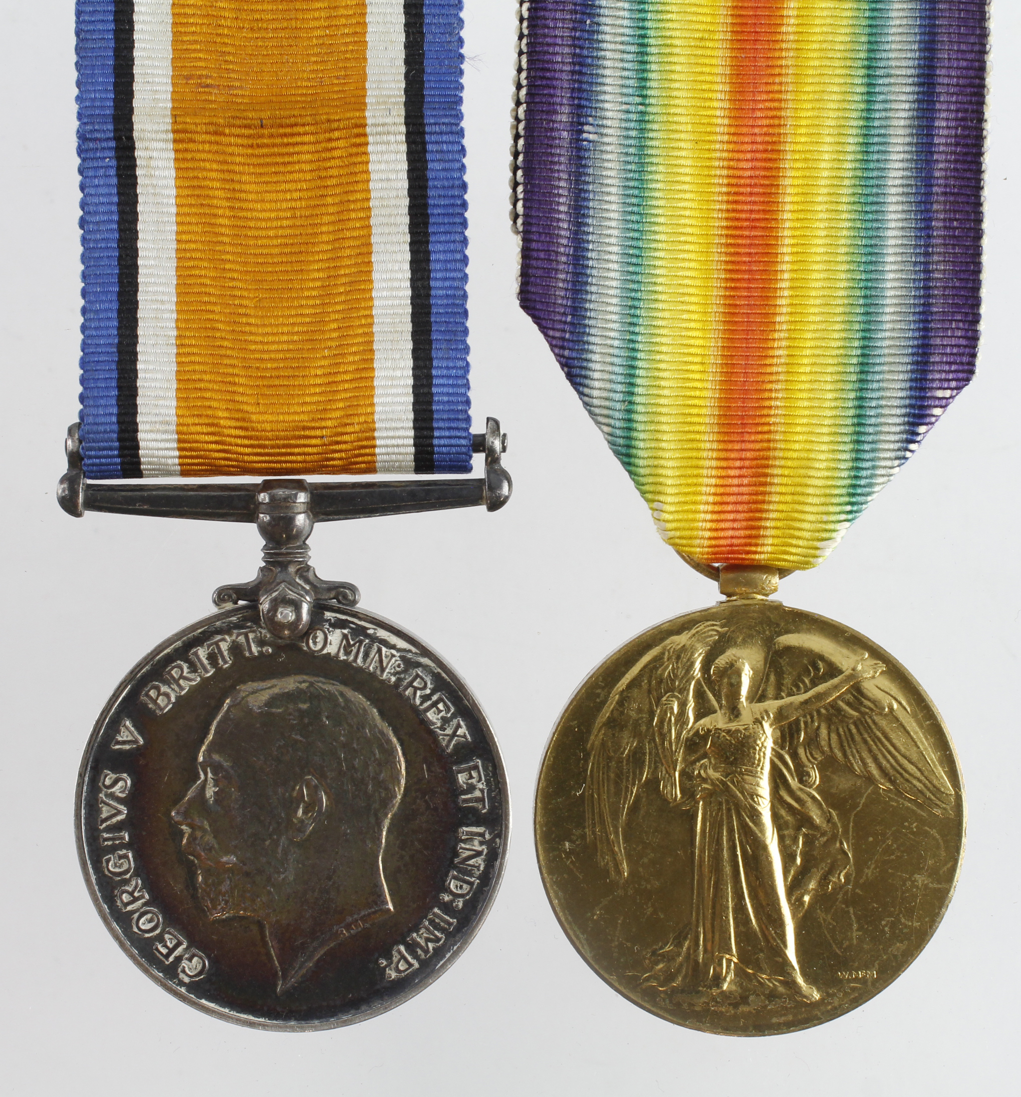 BWM & Victory Medal (4093 Pte D W Dovey 5-London R) (2)