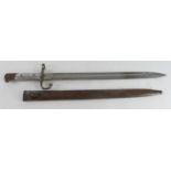Argentinian M1891 sword bayonet in its steel scabbard, ricasso with maker 'W.K. & Co Solingen'. Good