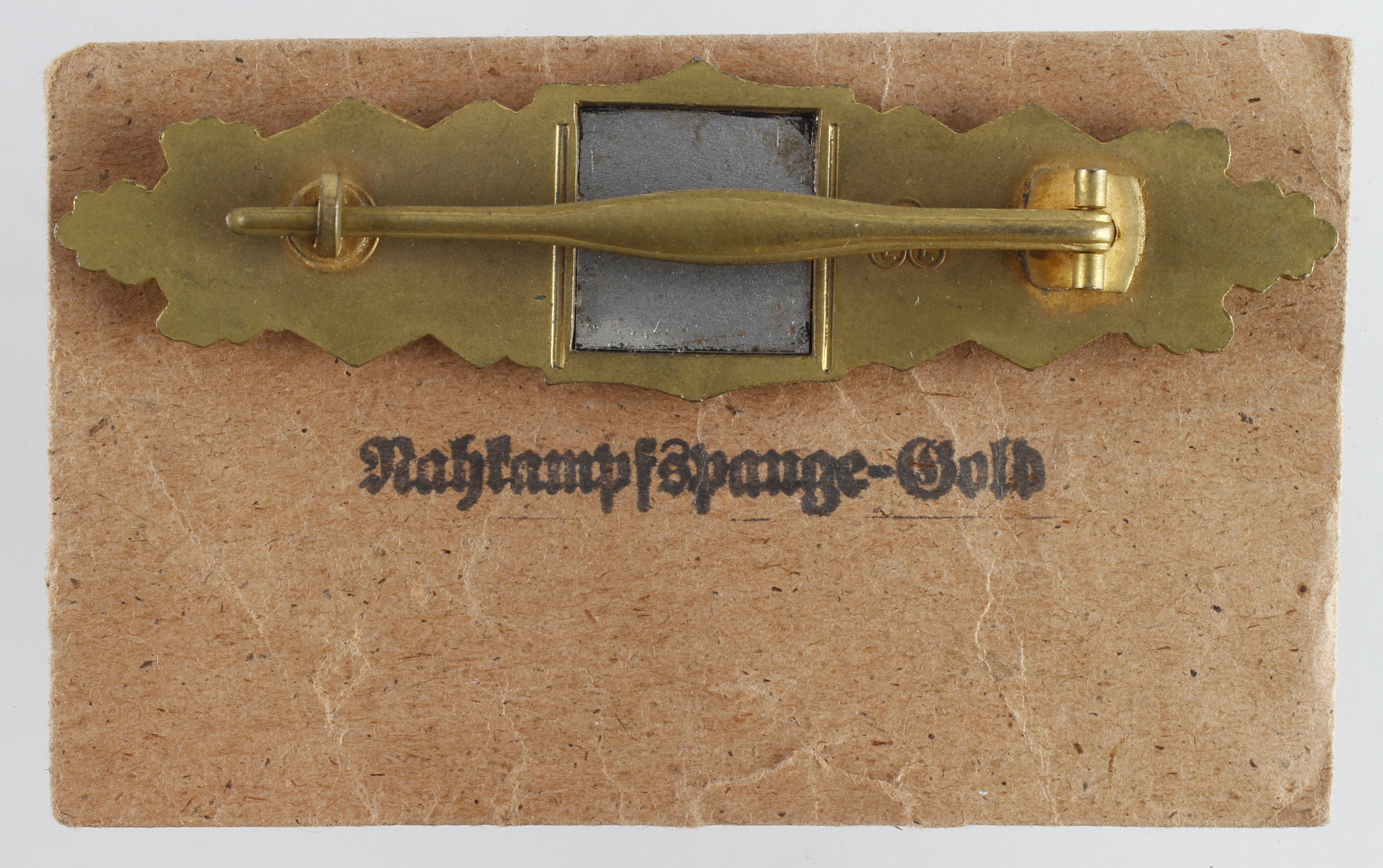 German from a one owner collection a Wehrmacht war badge Close Combat clasp in gold in packet by - Bild 2 aus 2
