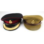RAMC post WW2 officers service hat and dress. Hat in card hat box.