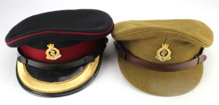 RAMC post WW2 officers service hat and dress. Hat in card hat box.