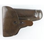 Holster - brown leather for the Pistole Modell 27, calibre 7.65. GC