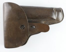 Holster - brown leather for the Pistole Modell 27, calibre 7.65. GC