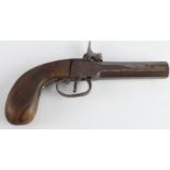 Percussion pocket pistol, no maker marks, "blacksmith" quality. Sold as seen