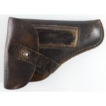 Holster - flap top in brown leather for the Walther P.P. (Police Pistole) in GC