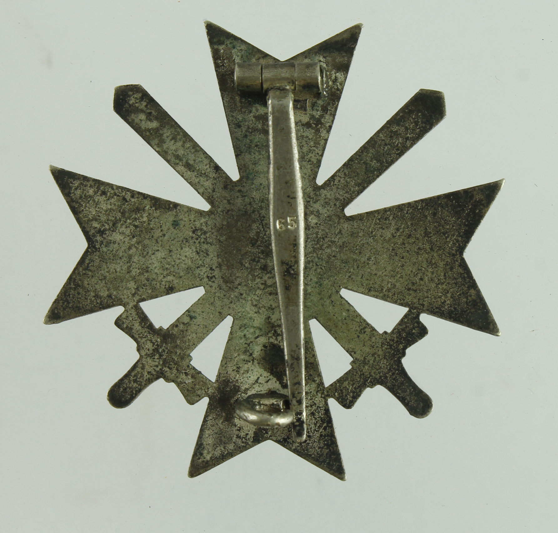 German 3rd Reich War Merit Cross with Swords 1st Class, maker marked '65'. - Image 2 of 2