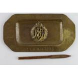 RFC WW1 ashtray marked E L Benbow KIA May 1918 a commemorative piece made by groundcrew? and a