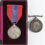 Imperial Serice Medal GV (Florry Cass Haworth) born Oldham. Plus a BWM WW1 (PLY.15127 Pte W H Miller