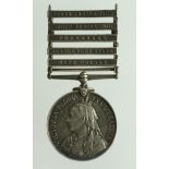 QSA with bars CC/OFS/Trans/SA01/SA02 named (6667 Pte R Doughty 2nd Lincoln Regt). With copy medal