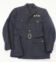 RAF WW2 pilots jacket with kings crown flat pilots wings, kings crown brass buttons, integral belt