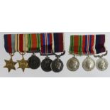 Minature Medal groups mounted as worn - Defence & War Medal + QE2 RAF LSGC Medal. Plus 1939-45 Star,