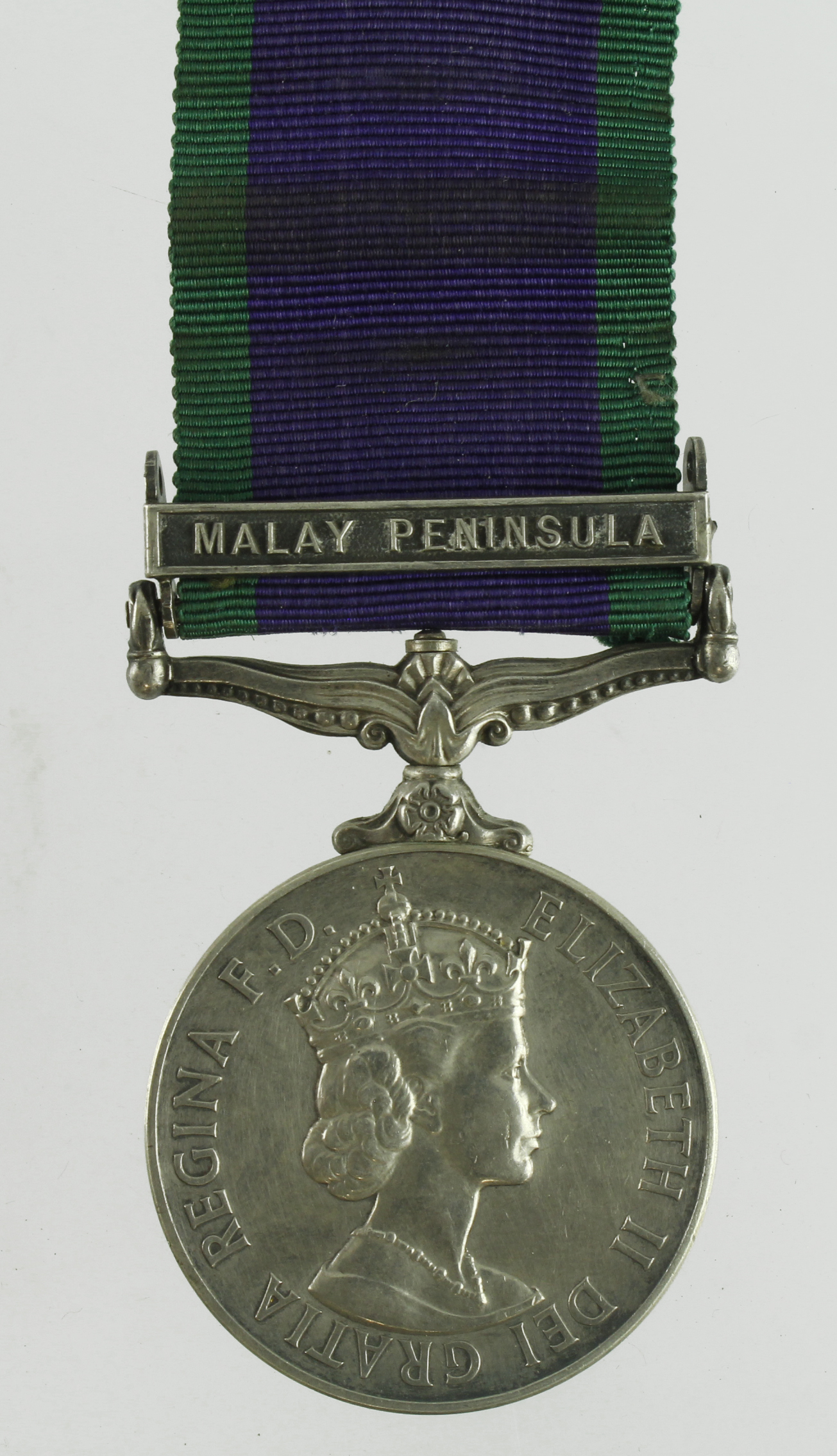 CSM QE2 with Malay Peninsula clasp (22537410 Sgt D L Conibeere R.Signals)