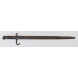 Italian Sword Bayonet 1870, damage to one side of grip, but a scarce piece, no scabbard. Sold as