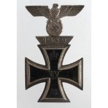 Germany from a one owner collection, an Iron Cross 1st class WW1 with fixed WW2 spange, L59 maker