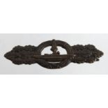 German from a one owner collection a Navy Kriegsmarine war badge, U Boat close combat clasp in