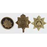 Sweetheart badges comprising an unmarked silver gilt Devonshire Regt. Victorian badge inscribed on
