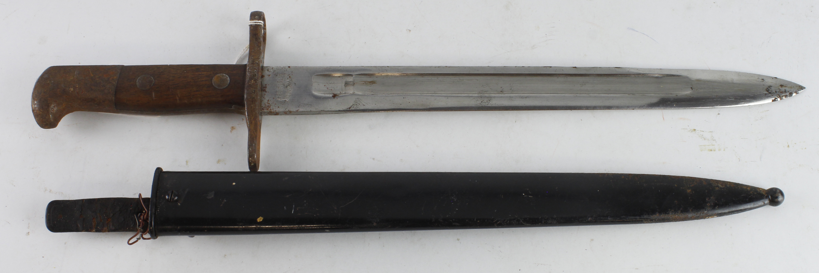 Swedish M1889 bayonet, good blade 11.5 inches, ricasso marked "Waffenfabrik Neohausen" in its