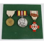 British Red Cross Society Medal 1914-1918, Voluntary Medical Service Medal (silver) and Red Cross