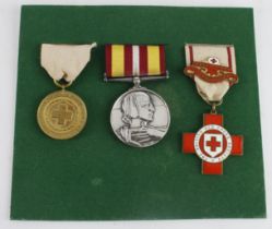 British Red Cross Society Medal 1914-1918, Voluntary Medical Service Medal (silver) and Red Cross