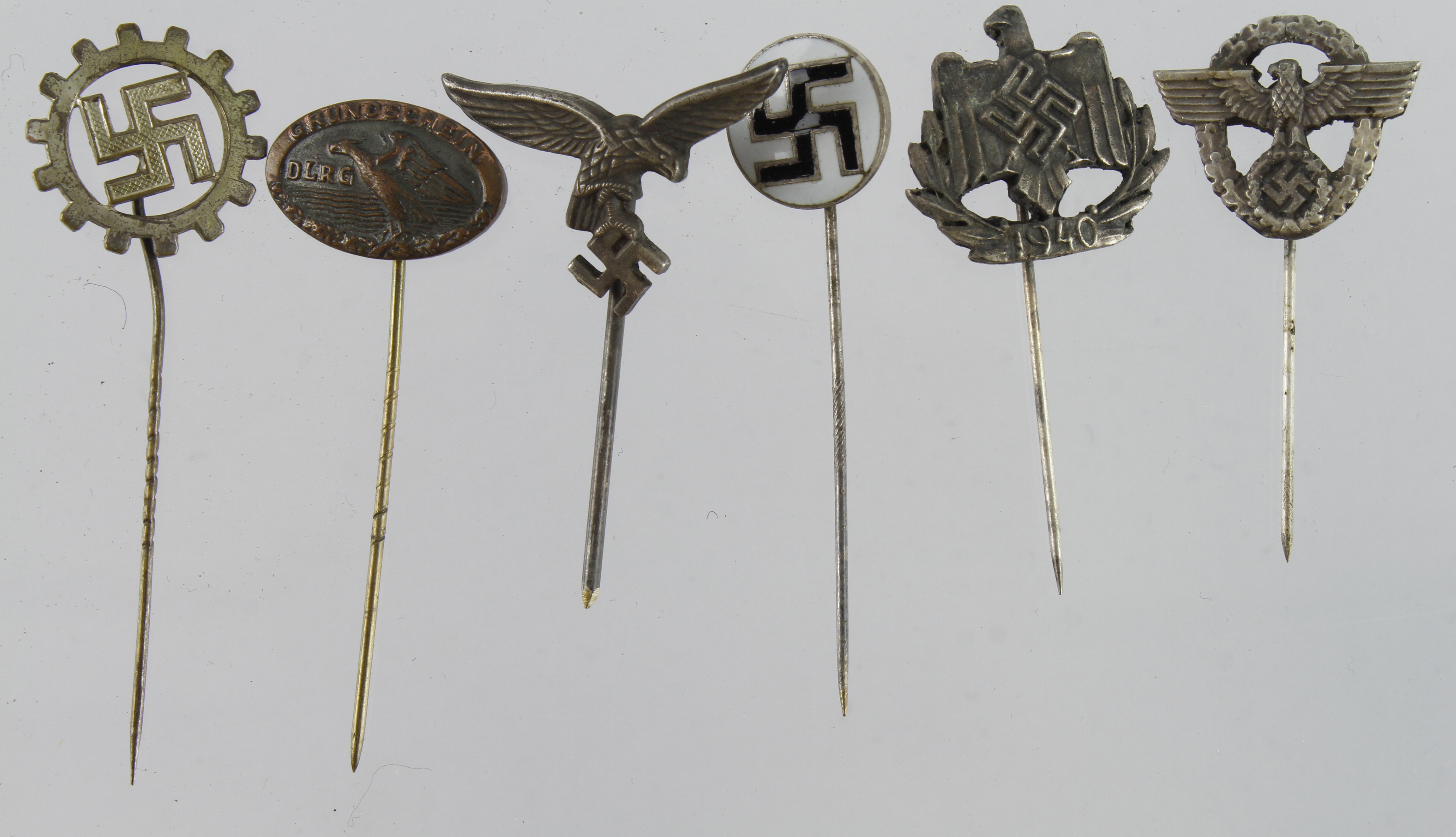 German Third Reich pin badges x7.