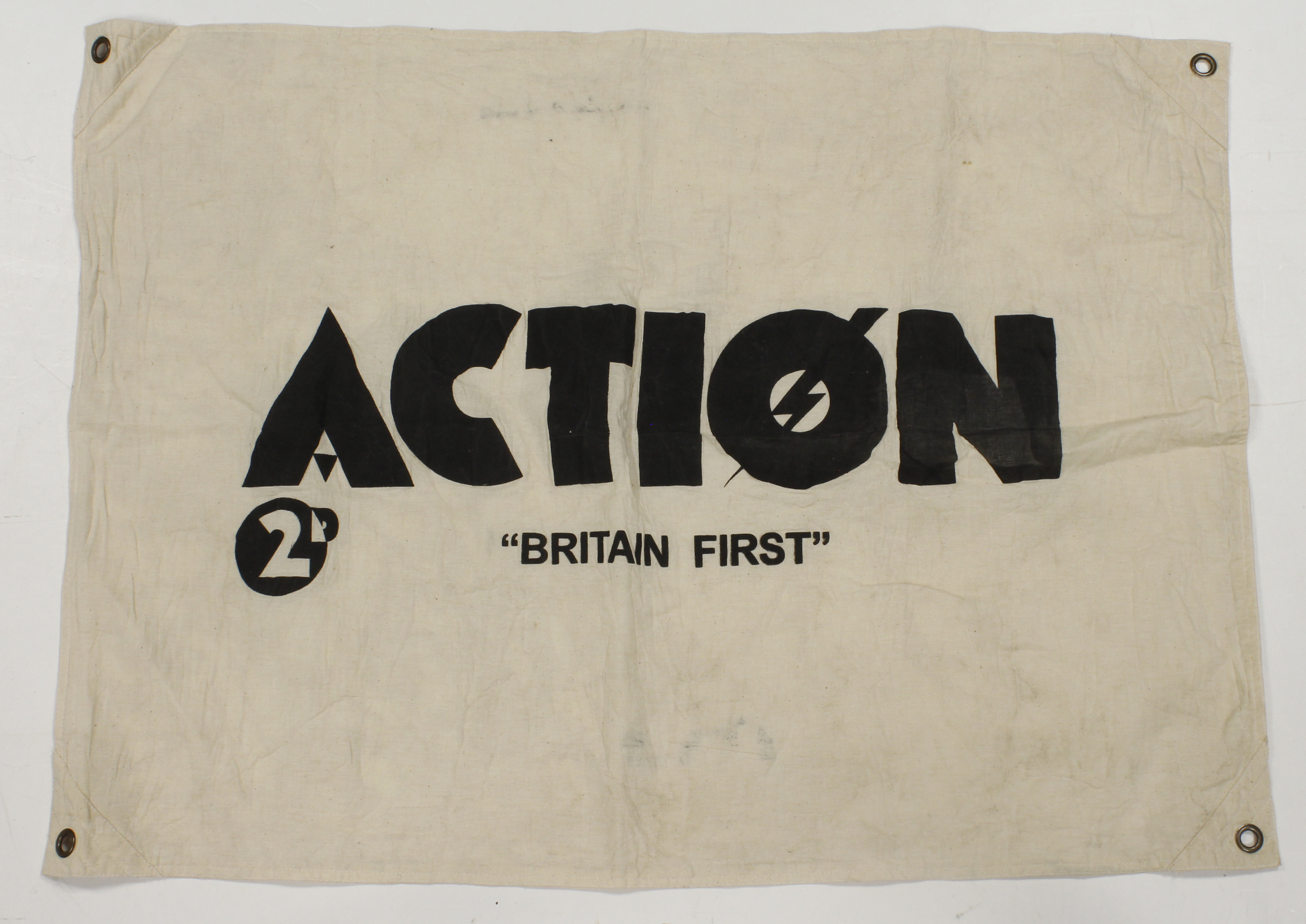 BUF British Union of Fascists an advertising flag for their Action newspaper at 2d !!