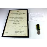 Efficiency Medal QE2 with Territorial clasp (T/22379951 Cpl D Bruce RASC), with large framed